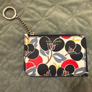 Kate Spade Cameron Breezy Floral Medium L Zip Card Holder Navy